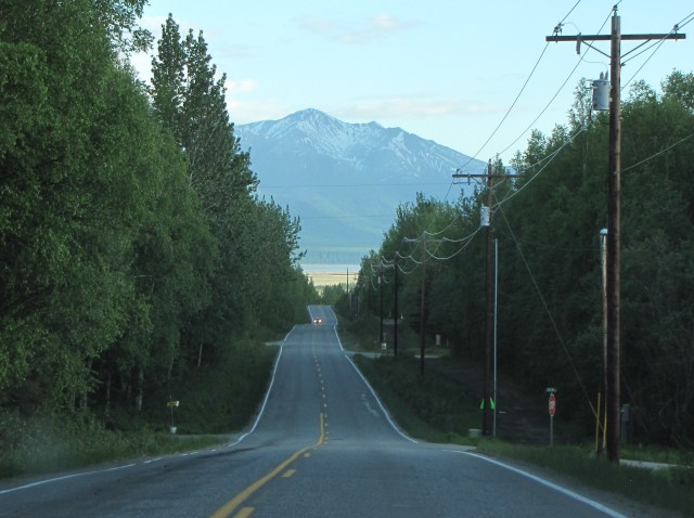 Fairview Loop Road, looking south toward the Chugach Mountains across Knik Arm.