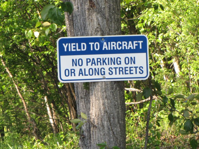 Sign at a private airpark north of Wasilla.