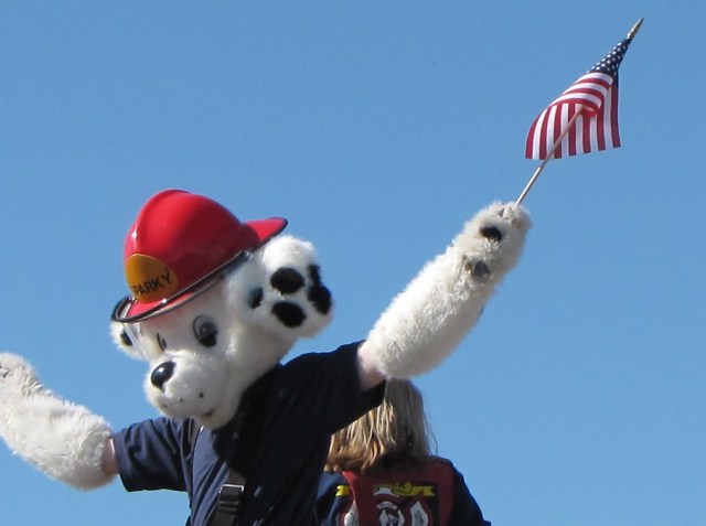 Sparky the Firedog at the Colony Days parade in Palmer